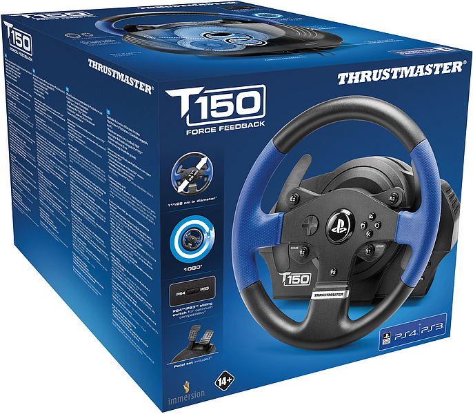 THRUSTMASTER T150 RS (inkl. 2-Pedalset, PS4 / PC) Kompatibel mit PS5-Spielen Lenkrad