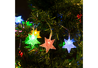 FAMILY CHRISTMAS 56501F Karácsonyi LED fényfüzér, színes, csillag, elemes, 2,25 m