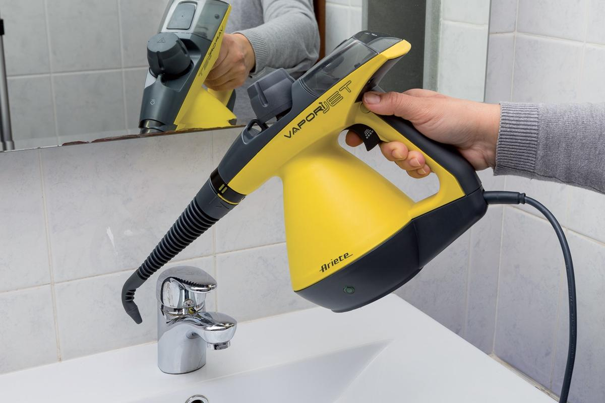 Limpiador de vapor - Ariete Vapori Jet 4139, 0.25L, 900W, Presión, Negro y amarillo