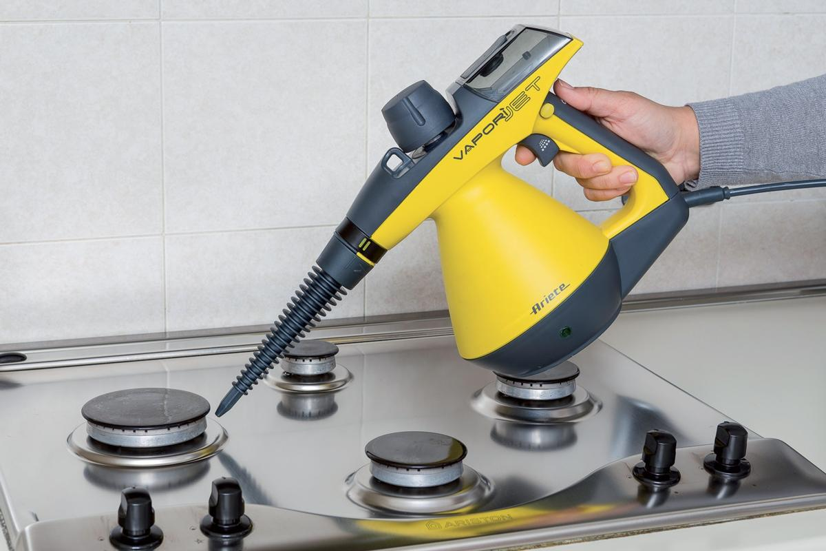 Limpiador de vapor - Ariete Vapori Jet 4139, 0.25L, 900W, Presión, Negro y amarillo