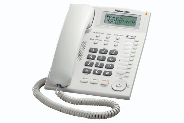 Panasonic Kxts880 Fijo identificador de llamada entrada jack directa blanco con cable lcd altavoz reloj color kxts880exw telefono sobremesa para 5025232560516 s0408913