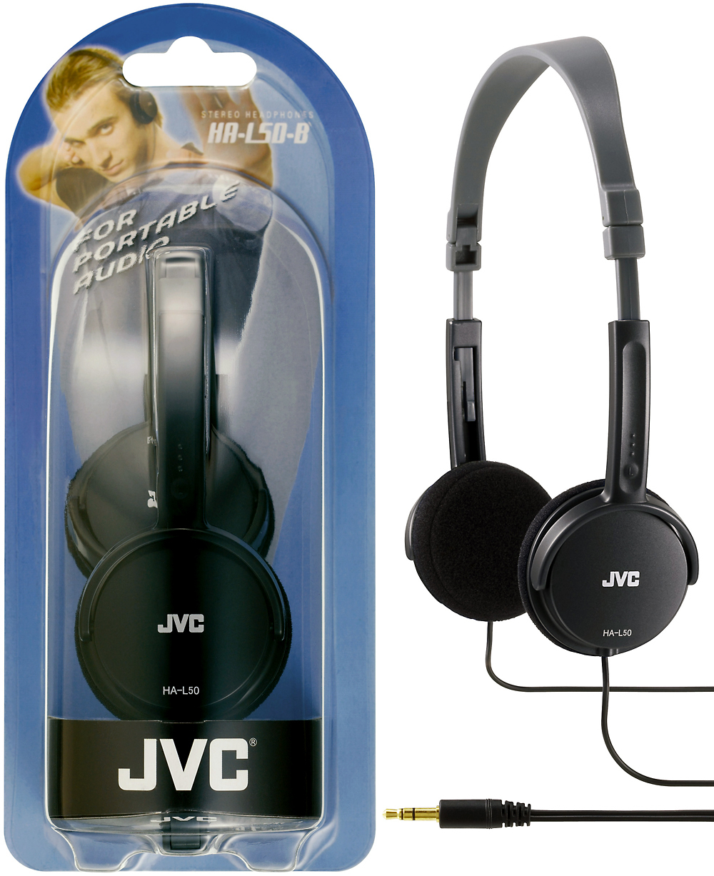 Auriculares - JVC HA-L 50 BE, MP3, Plegables, Negro