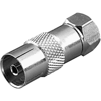 VIVANCO 44014 F-Adapter, F-Stecker/ Koax-Kupplung