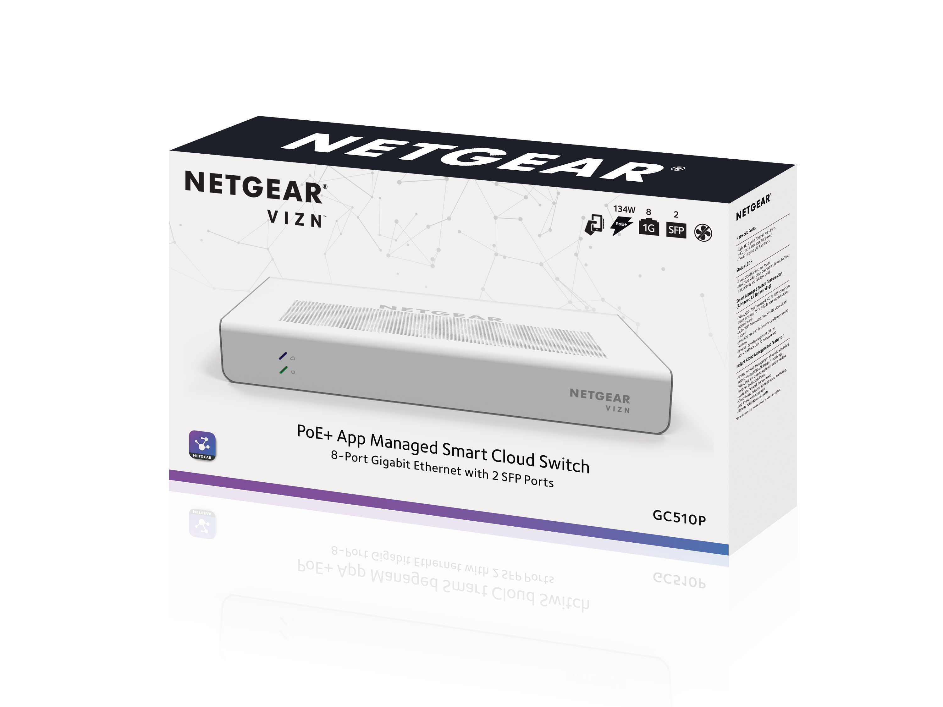 NETGEAR Netgear GC510P Gestionado Gigabit Ethernet (10/100/1000) Energía sobre Ethernet (PoE) Gris