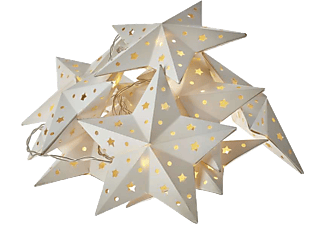 EMOS ZY2077 Karácsonyi fényfüzér papír aranyozott csillag 10LED, 2×AA, időzítő, meleg fehér