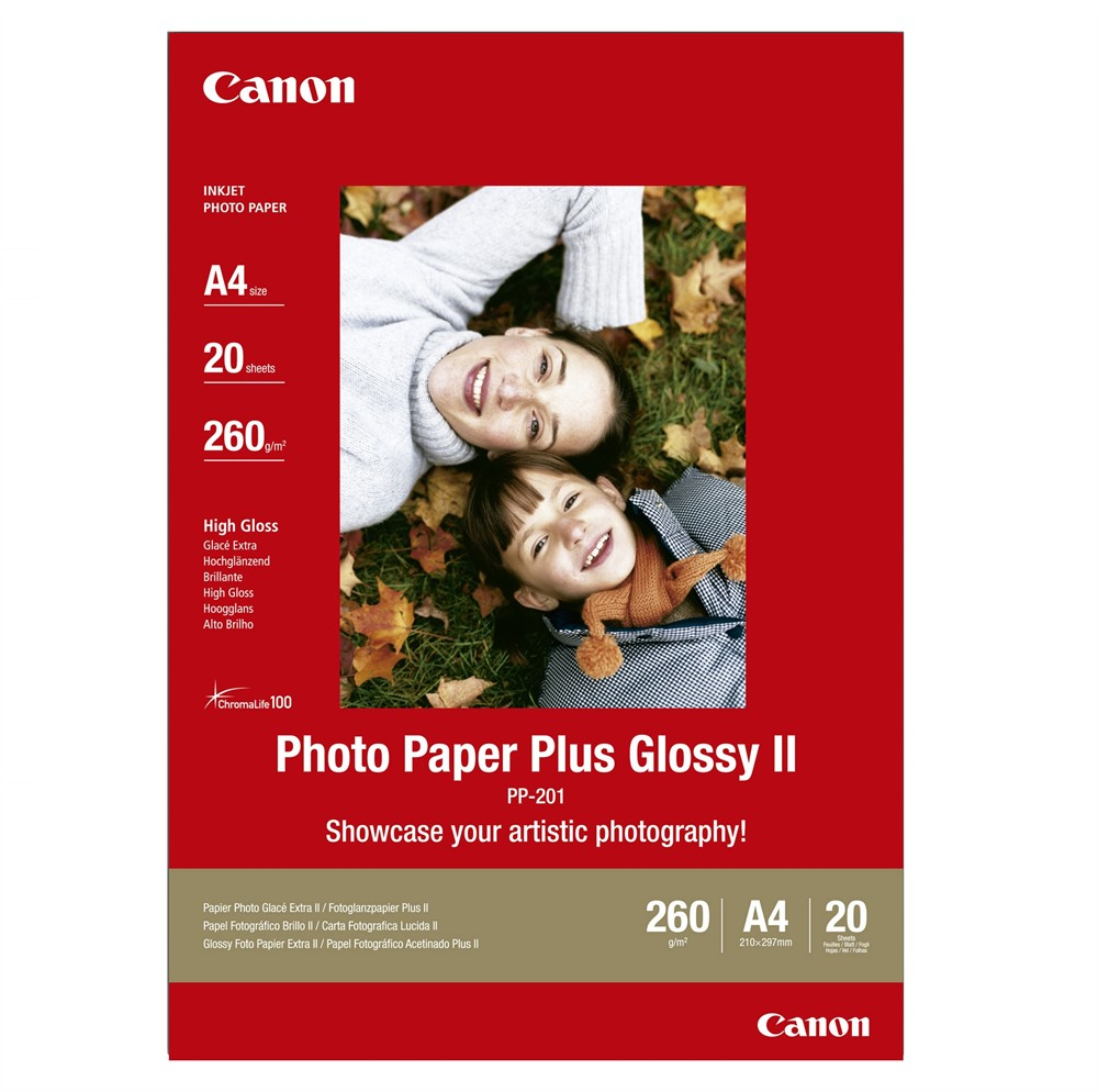 Canon Photo Paper Plus II PP-201 - Papel de fotografía satinado - A4 (210 x 297 mm) - 260 g/m2 -