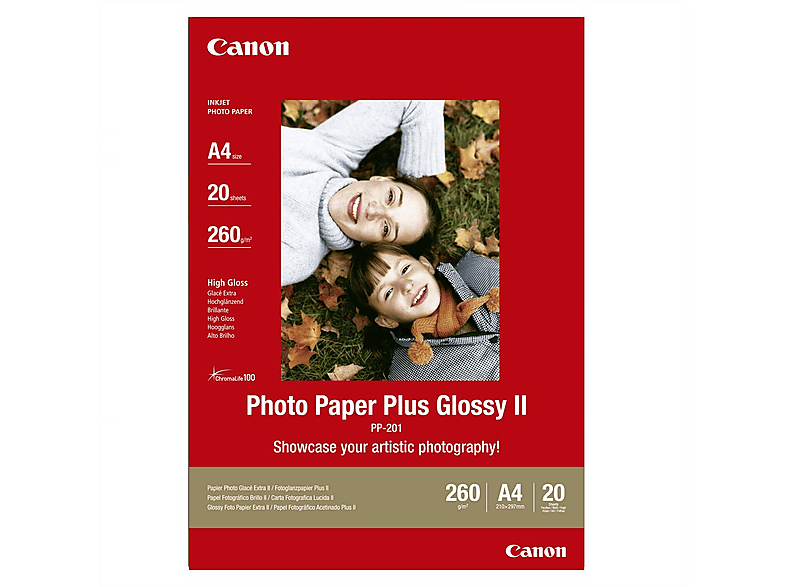 Canon Photo Paper Plus II PP-201 - Papel de fotografía satinado A4 (210 x 297 mm) 260 g/m2