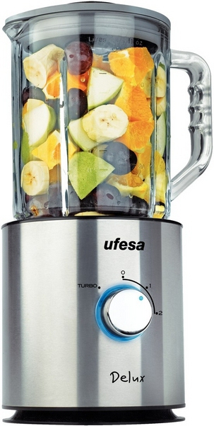 Batidora de vaso - Ufesa BS4798 Potencia 800W, Capacidad 1.5L, 2 velocidades, Apta para picar hielo
