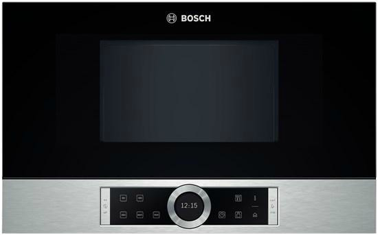 Microondas integrable - Bosch BFL634GS1, 900W, Capacidad 21L, Acero inoxidable, Negro