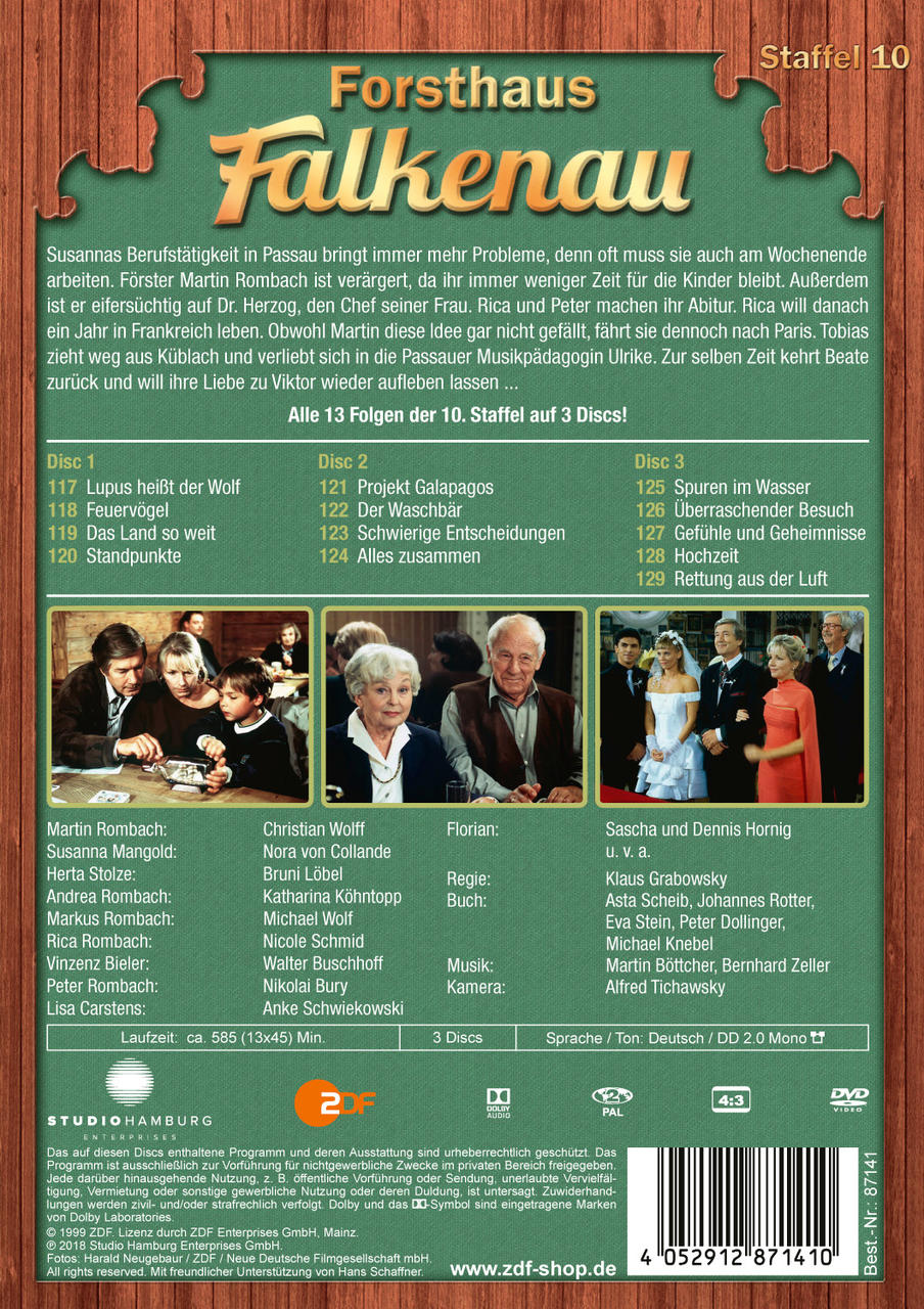 DVD-Cover für Forsthaus Falkenau, Staffel 10. Mit einem Castfoto.
