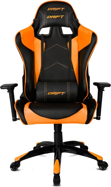 Drift Dr300 Silla gaming negranaranja asiento acolchado respaldo de oficina y ordenador negronaranja para videojuegos pc hasta 150 kg elevador gas clase 4 dr300bo profesional polipiel reposabrazos 3d piston basculante altura regulable