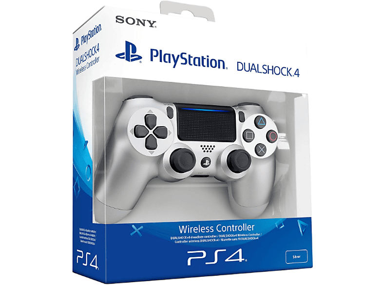 Mando  Sony PS4 DualShock 4 V2, Inalámbrico, Panel táctil, Plata