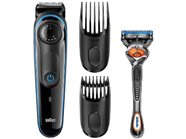 Barbero - Braun BT3040, Inalámbrico, 39 longitudes de corte, Incluye máquina Gilette Fusion