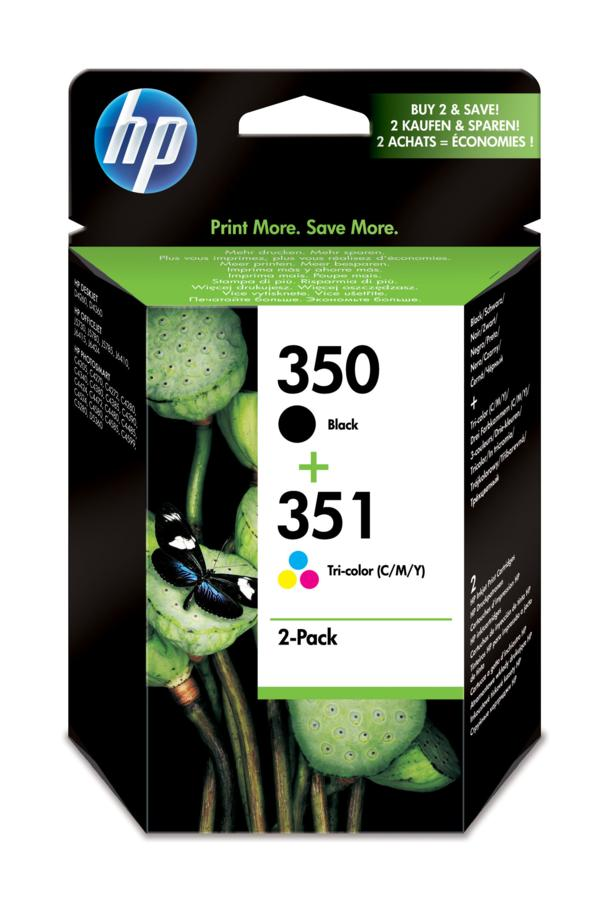 Cartucho de tinta - HP 350/351 Combo 2 Pack, Negro y tricolor, SD412EE