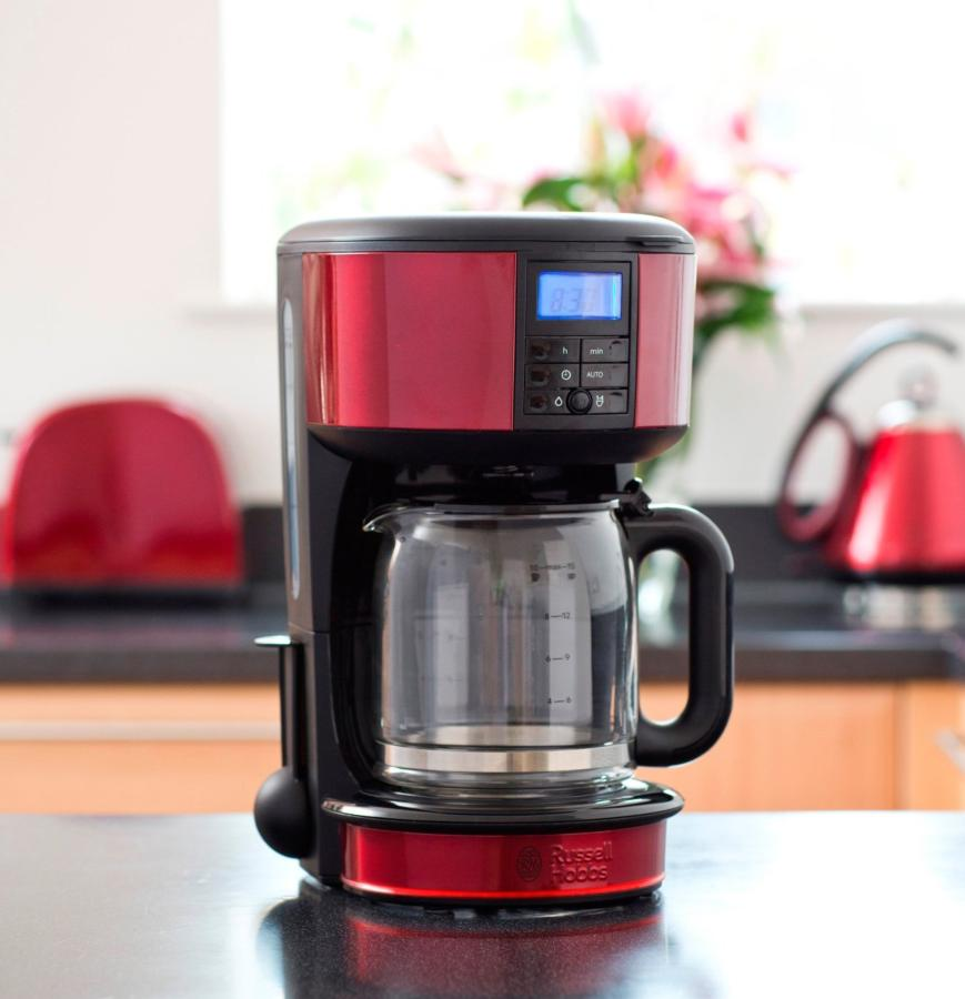 Cafetera de goteo - Russell Hobbs Legacy, Depósito 1.25L, 1000W, Rojo