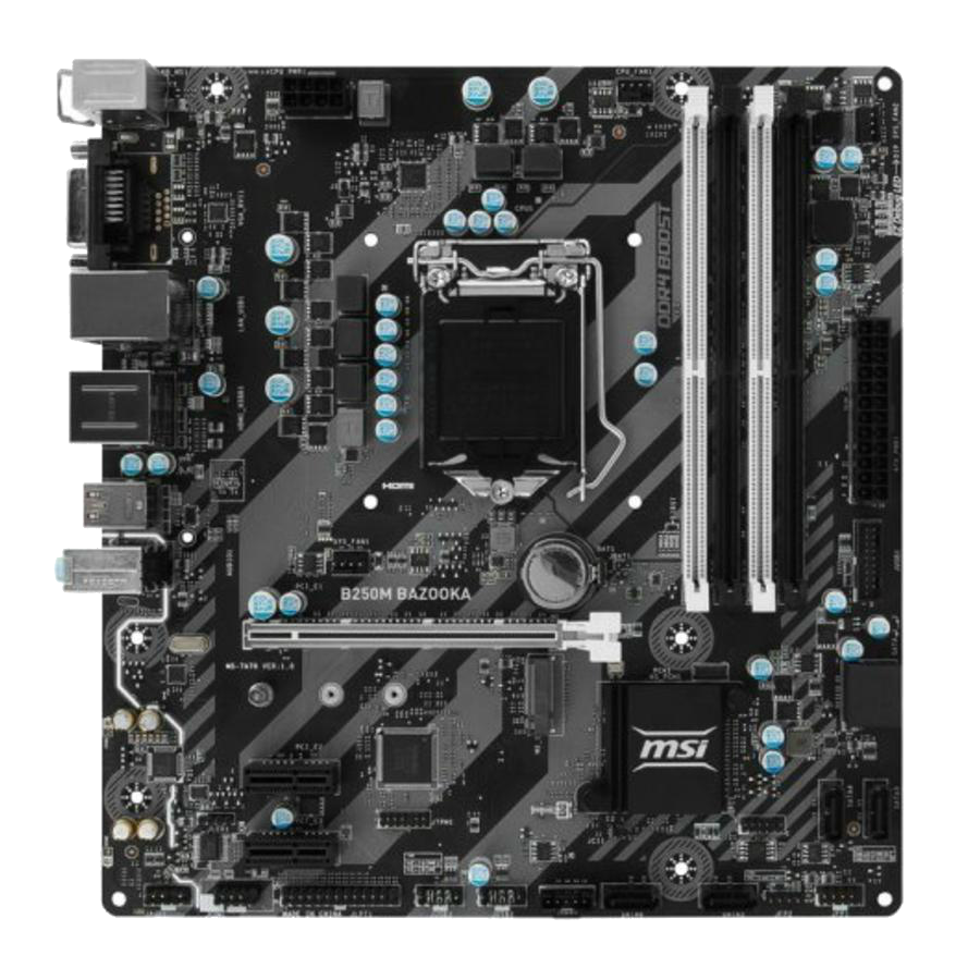 Placa Base - MSI B250M BAZOOKA, DDR4 Boost, Audio Boost, Military Class 5