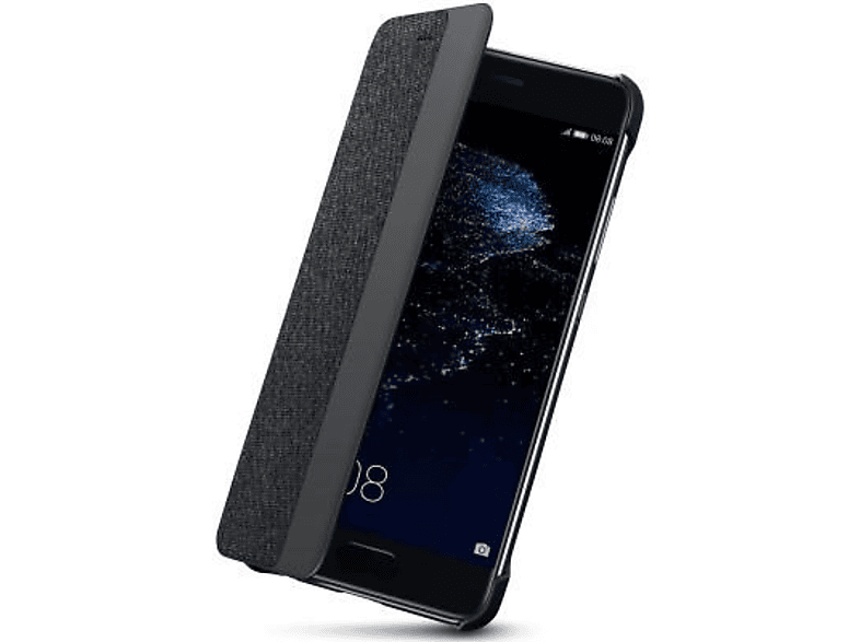 Funda Huawei P10 plus flip gris con tapa view para negra original cover