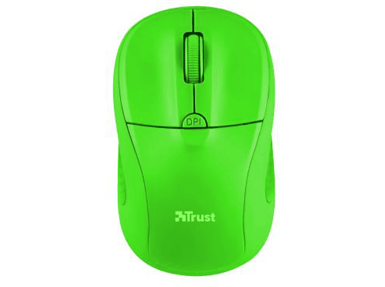 Inalámbrico Trust Primo wireless neon green verde raton summer 21922 alcance 8m 10001600dpi valido diestros y 1600