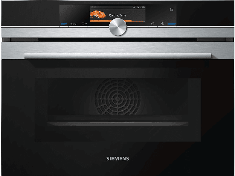 Siemens Cn678g4s6 Horno compacto microondas pirolitico vapor abatible negro inox home connect promocionado multifunción independientes iq700 integrable 60cm autolimpieza 45 15 59.5