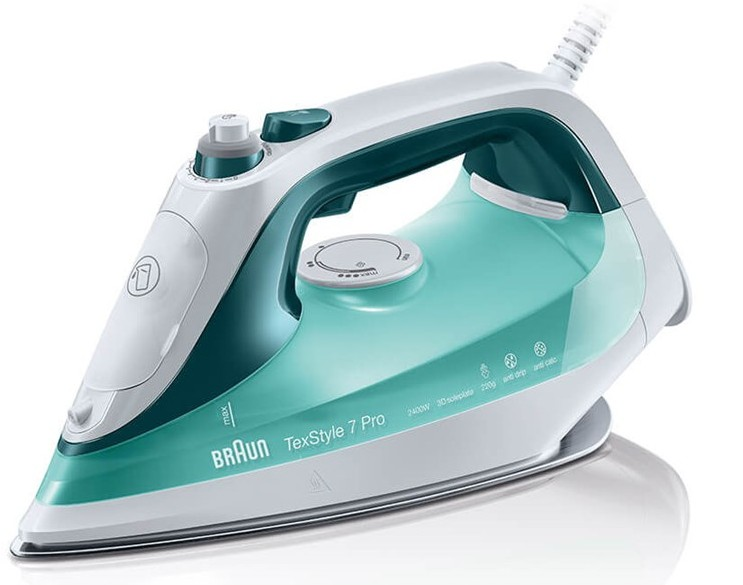 Plancha de vapor - Braun TexStyle 7 Pro SI 7042, 2400W, capacidad 300 ml, Turbo Steam