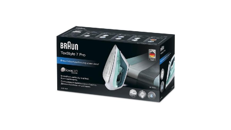 Plancha de vapor - Braun TexStyle 7 Pro SI 7042, 2400W, capacidad 300 ml, Turbo Steam