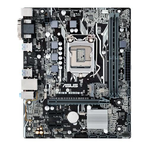 Placa base gaming- ASUS PRIME B250M-K, ATX LGA-1151, iluminación LED, DDR4 4000 MHz, dos M.2, SATA 6 Gbps