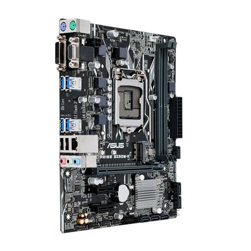 Placa base gaming- ASUS PRIME B250M-K, ATX LGA-1151, iluminación LED, DDR4 4000 MHz, dos M.2, SATA 6 Gbps