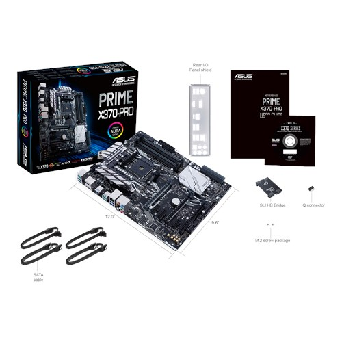 Placa Base - ASUS ATX AMD X370 PRO, Aura Sync, M.2 a 32GB, SATA 6GB, USB 3.1