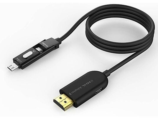 Cable MHL HDMI a Micro USB - Muvit MUNTC0010, 1.2 m, negro