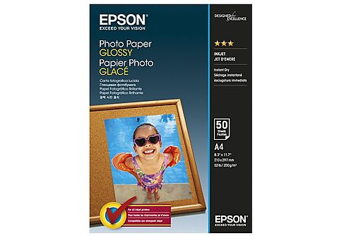 Epson - Papel de fotografía satinado - A4 (210 x 297 mm) - 200 g/m2 - 50 hoja(s) - para WorkForce