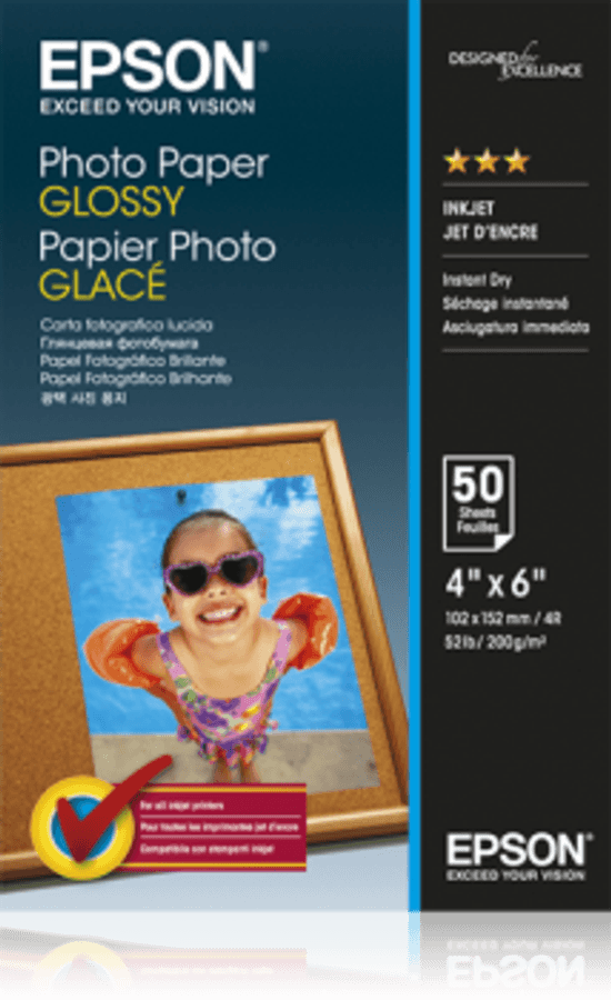 Papel fotográfico - Epson Photo Paper Glossy 10X15cm 50 Sheet
