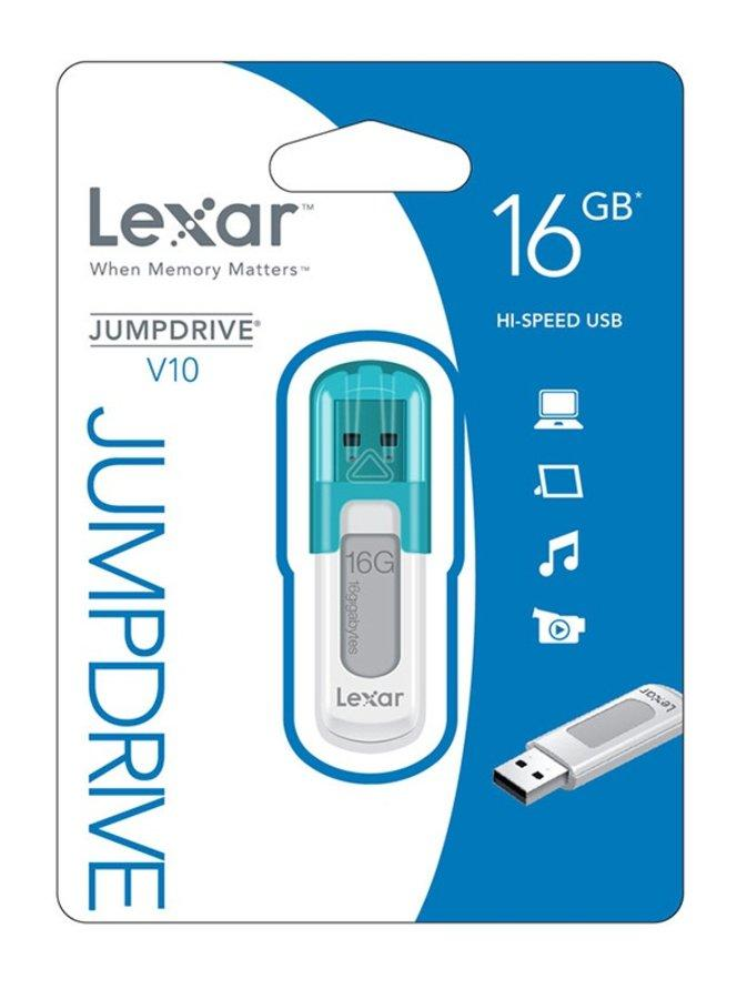 Pendrive de 16Gb - Lexar LJDV10-16GABEU, USB 2.0, tapa, color azul