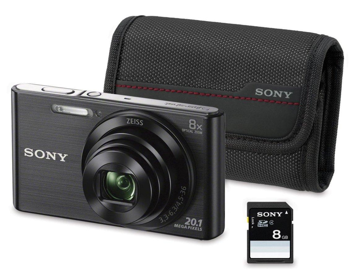 Cámara - Sony Cyber-shot DSC-W830 Negro, 20Mp, HD, Kit con funda y tarjeta SD de 8 GB