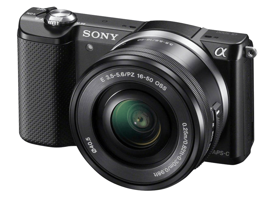 Cámara Evil - Sony ILCE 5000LB, 20.1 Mpx, WiFi, NFC, Vídeos Full HD, objetivo 16-50 mm, Negro