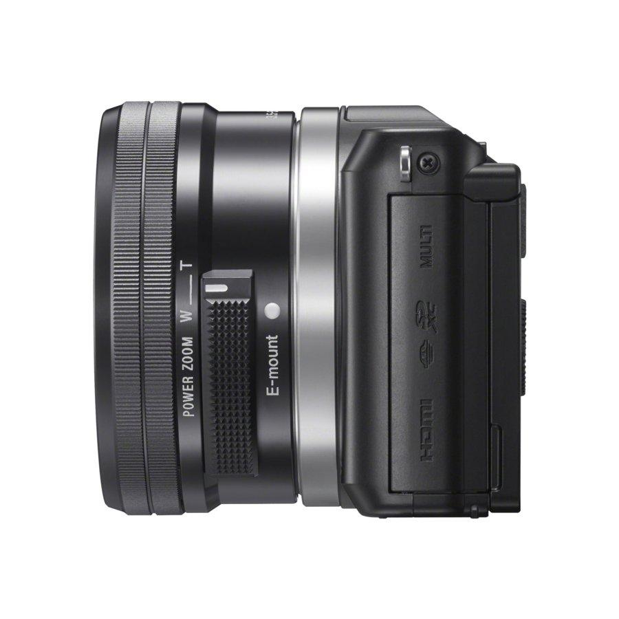 Cámara Evil - Sony ILCE 5000LB, 20.1 Mpx, WiFi, NFC, Vídeos Full HD, objetivo 16-50 mm, Negro