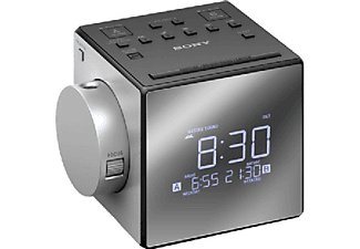 Despertador - Sony ICF-C1PJ, Plata, Proyección de la hora