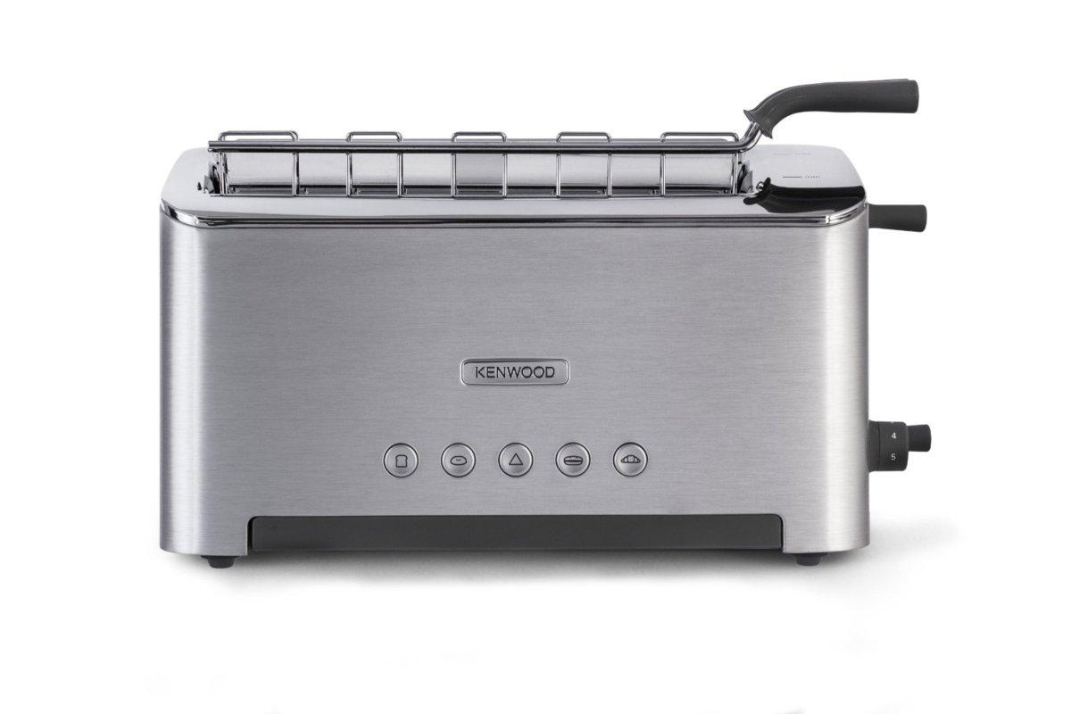 Kenwood Ttm610 Persona tostadora con una abertura larga para 2 tostadas grande rejilla extraible varios programas 1080 w color plata capacidad 1080w potencia descongelación aluminio 1100 1100w y 610 2slices