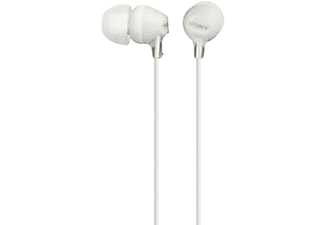Auriculares botón - Sony MDR-EX15LPW, Botón, Tapones de Silicona, Iman de Neodimio, Blanco
