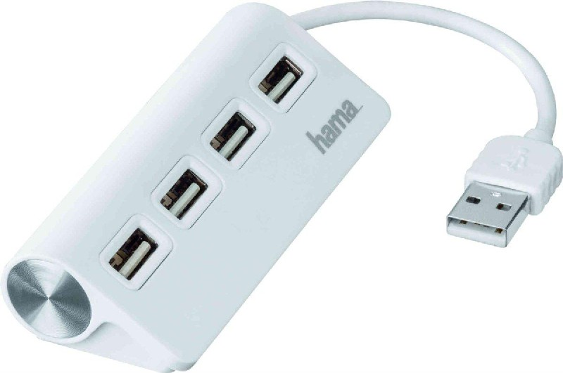 Hub 4 puertos - Hama 12178, USB 2.0, compatible con USB 1.1