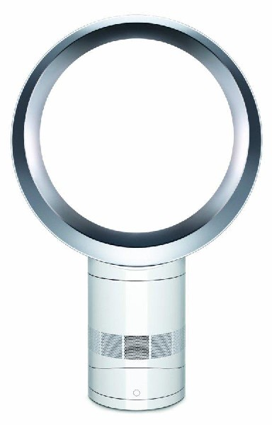 Ventilador sin aspas de sobremesa - Dyson AM06 Blanco/Plata, Tecnología Air Multiplier, Control