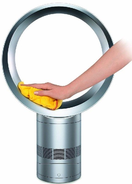 Ventilador sin aspas de sobremesa - Dyson AM06 Blanco/Plata, Tecnología Air Multiplier, Control