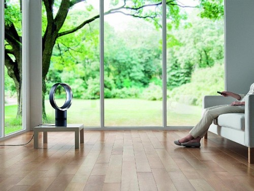 Ventilador sin aspas de sobremesa - Dyson AM06 Blanco/Plata, Tecnología Air Multiplier, Control