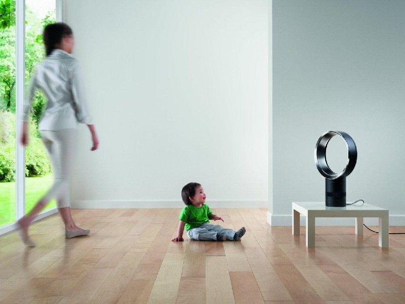 Ventilador sin aspas de sobremesa - Dyson AM06 Blanco/Plata, Tecnología Air Multiplier, Control