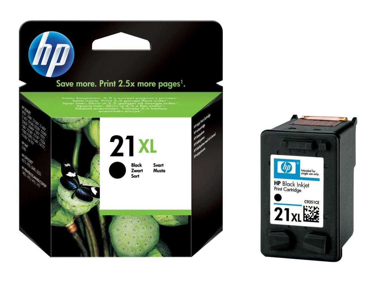 Cartucho de tinta - HP 21XL, Negro