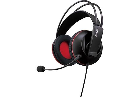 Auriculares gaming - Asus Cerberus, dos micrófonos, color rojo y negro