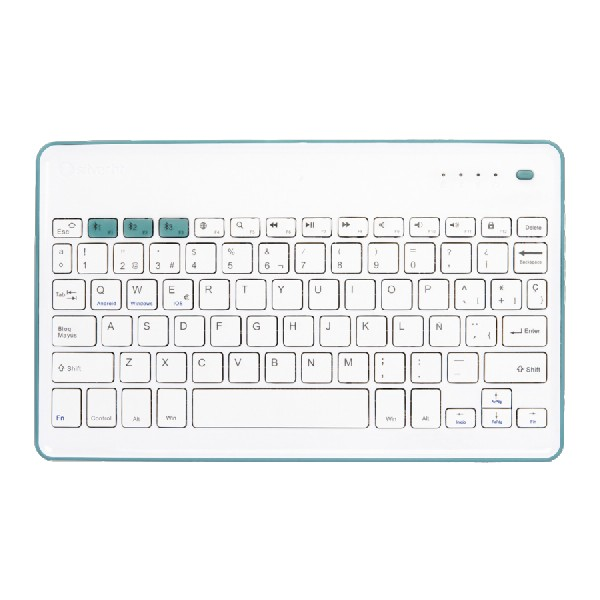 Ht 111936640199 Teclado color blanco y azul silverht wireless bt para tablets bluetooth kb bluetoothmicrousb