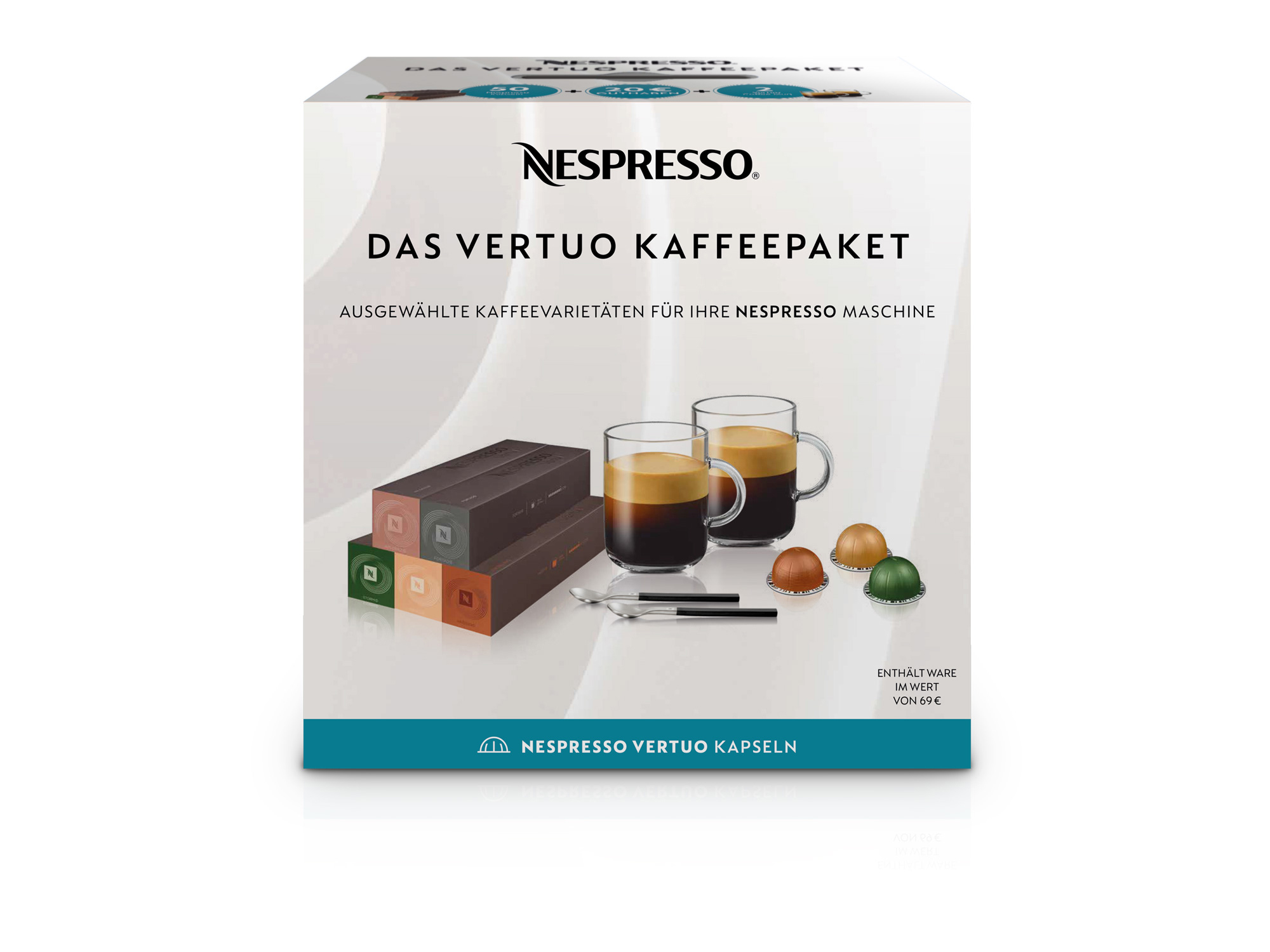 NESPRESSO 104649 VERTUO STARTER KIT Kaffeekapseln (Gerösteter und gemahlener Kaffee für das Nespresso Vertuo System)