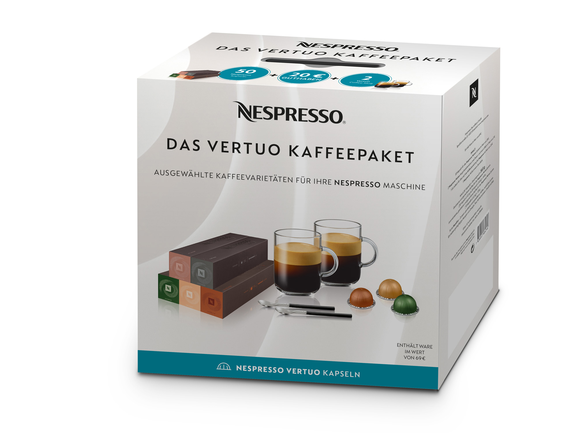 NESPRESSO 104649 VERTUO STARTER KIT Kaffeekapseln (Gerösteter und gemahlener Kaffee für das Nespresso Vertuo System)