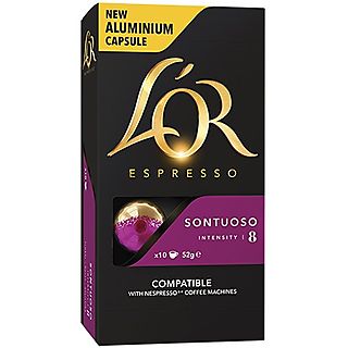 Cápsulas monodosis LOR Espresso Sontuoso 08, pack de 10, compatible para Nespresso