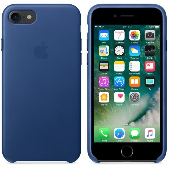 Funda - Apple MPT92ZM/A 4.7", para iPhone 7, Piel, Zafiro